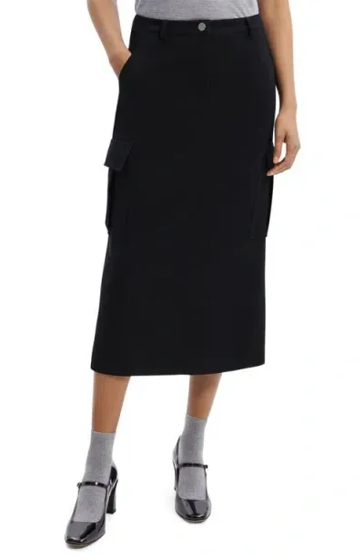 Theory Cargo Midi Skirt In Black