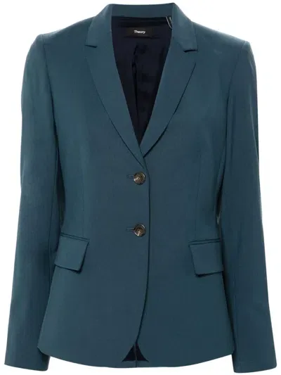 Theory Carissa Blazer In R2t Ash Blue