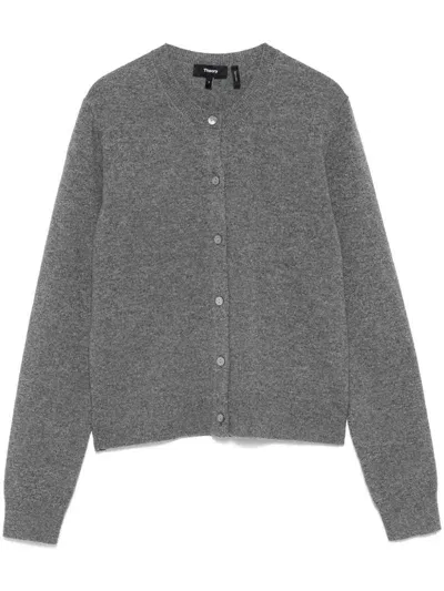 Theory Cashmere Cardigan In Grey