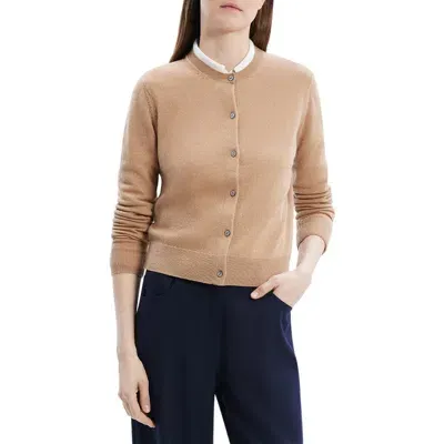 Theory Cashmere Cardigan In Royal Camel