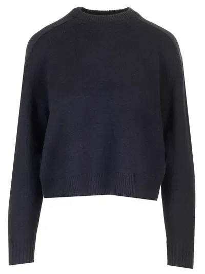 Theory Cashmere Crop Sweater In Blue