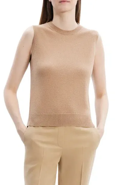 Theory Cashmere Sleeveless Sweater In Royal Camel