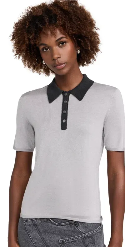 Theory Contrast Polo Light Grey/charcoal