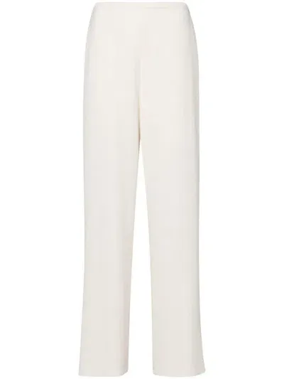 Theory Mid-rise Crepe Tailored Trousers In White