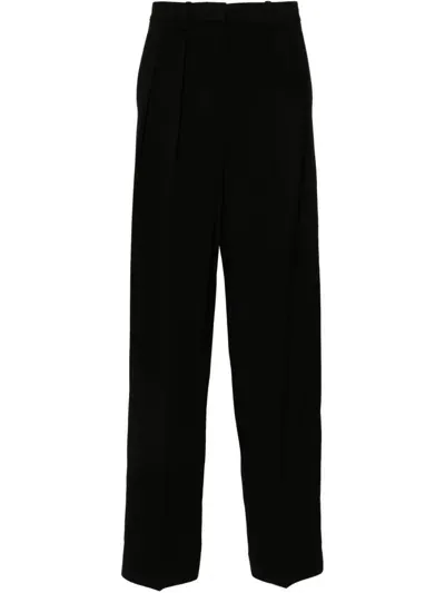 Theory Crepe Wide-leg Trousers In Black