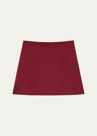 Theory High-waist Mini Skirt In Cordovan