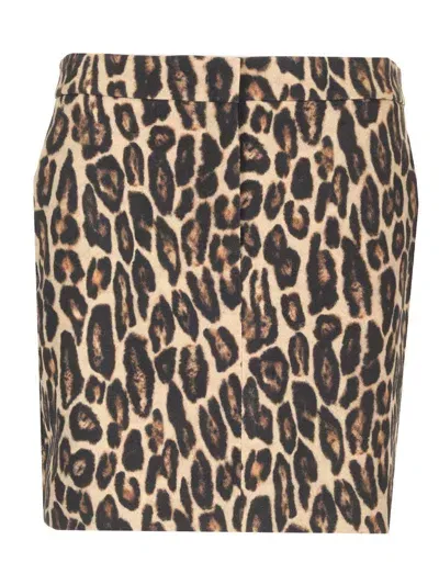 Theory Leopard Mini Skirt In Animal Print