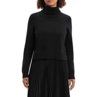 Theory Long Sleeve Mixed Media Dress In Black