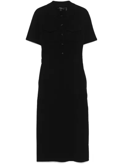 Theory Military Midi Dress In Black