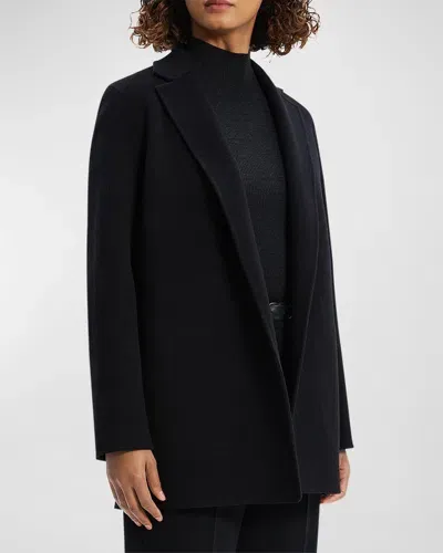 Theory New Divide Double-face Wool Blazer In Black