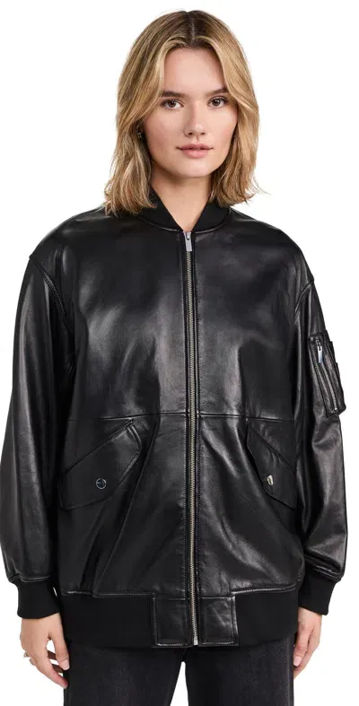 Theory Oversized Flight Jacket Black