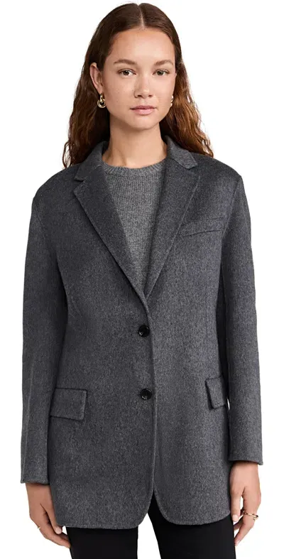 Theory Oversized Tailored Jacket Charcoal Melange In Grey