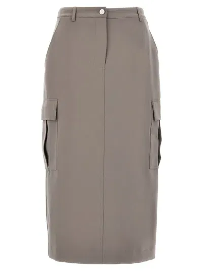 Theory Relaxed Cargo Skirt In Gray