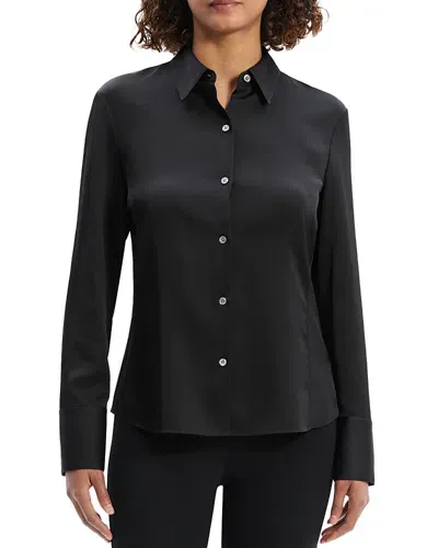 Theory Silk Blouse In Black