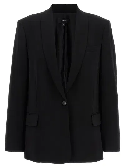 Theory Shawl-lapels Single-breasted Blazer In Blue