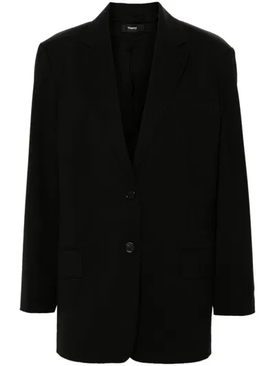 Theory Single-breasted Blazer In 001 Black