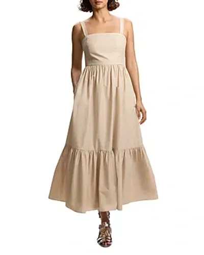 Theory Dr. Soft Tiered Maxi Sundress In Soft Gold