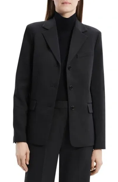 Theory Three Button Jacket In Black