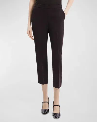 Theory Treeca Cropped Pull-on Pants In Hickory