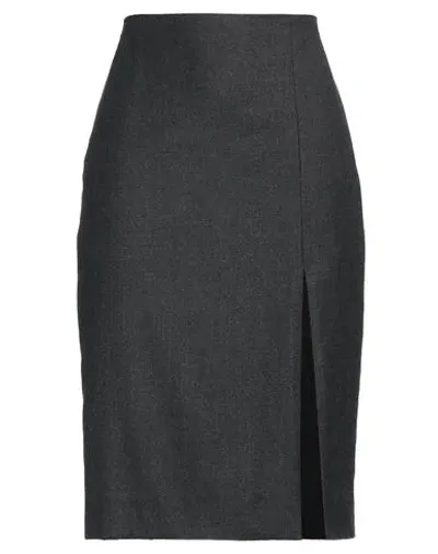 Theory Woman Midi Skirt Steel Grey Size 8 Virgin Wool In Blue