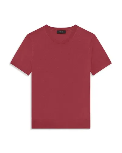 Theory Wool Top In Deep Rose