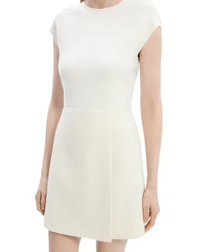 Theory Wrap Mini Dress In Ivory