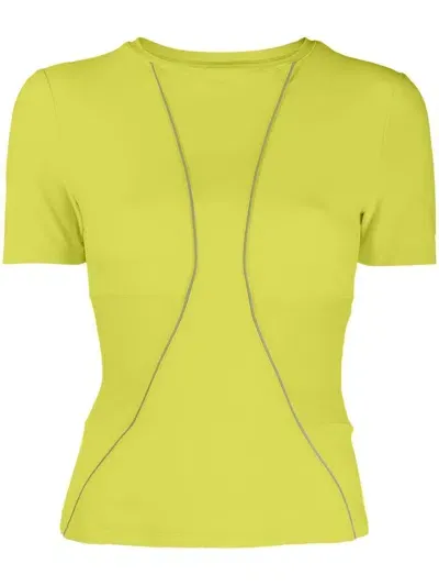 There Was One Mesh-inserts Short-sleeved T-shirt In Yellow