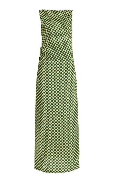 Third Form Retrozpect Checked Maxi Dress In Green