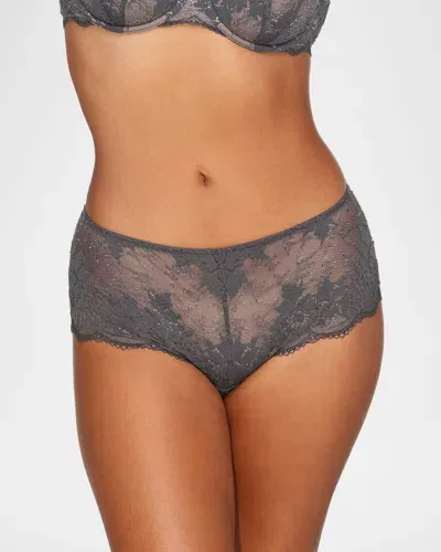 Thirdlove All Day Lace Cheeky Briefs In Charcoal