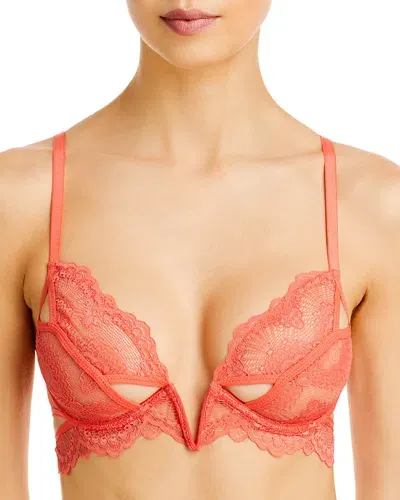 Thistle And Spire Thistle & Spire Kane V-wire Lace Bra In Coral