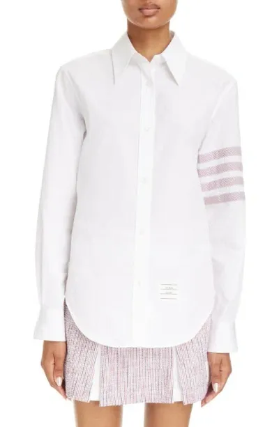 Thom Browne 4-bar Cotton-poplin Shirt In White