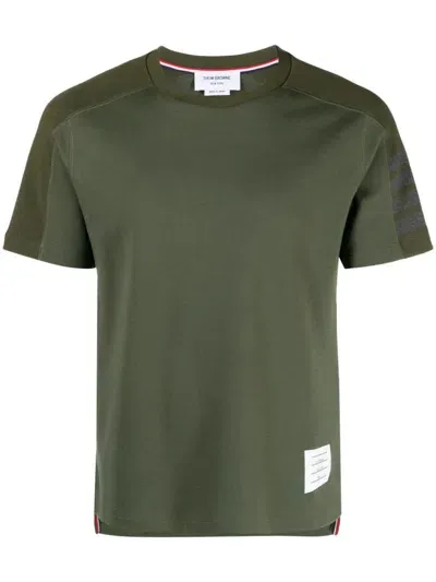 Thom Browne 4-bar Cotton T-shirt In Khaki