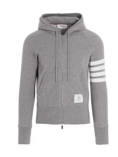 Thom Browne 4 Bar Hoodie In Gray