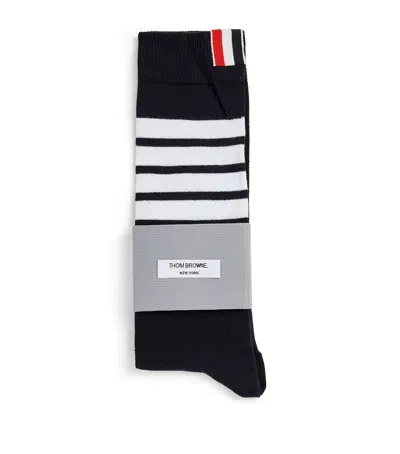 Thom Browne Kids' 4-bar Knee-high Socks In Navy