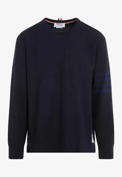 Thom Browne 4-bar Long-sleeved T-shirt In Blue