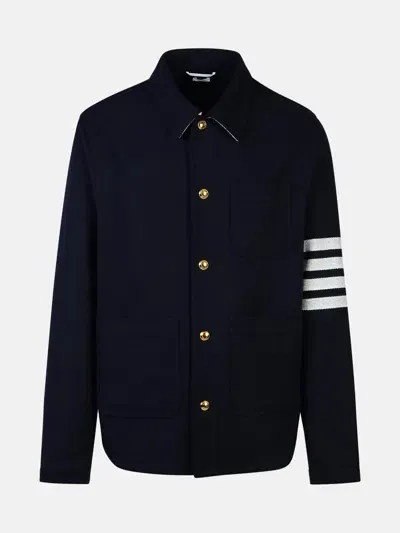 Thom Browne '4 Bar' Navy Wool Blend Jacket