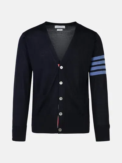 Thom Browne Kids' '4-bar' Navy Wool Cardigan