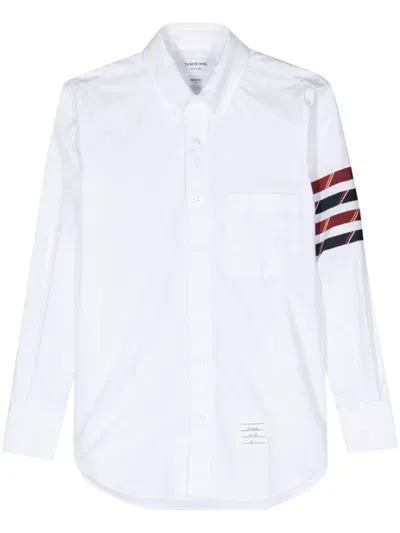 Thom Browne 4-bar Stripe Cotton Shirt In 100 White