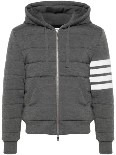 Thom Browne 4-bar Stripe Hooded Jacket In Grey