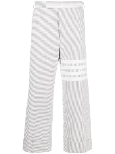 Thom Browne 4-bar Stripe Tailored Trousers In Grey