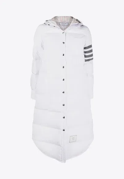 Thom Browne 4-bar Stripes Padded Parka In White