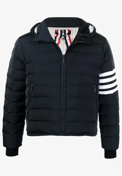 Thom Browne 4-bar Stripes Zip-up Down Jacket In Blue