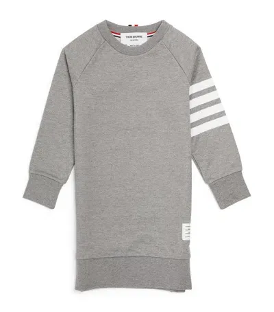 Thom Browne Kids' 4-bar Sweatshirt Dress In Grey