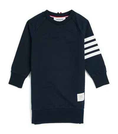 Thom Browne Kids' 4-bar Sweatshirt Dress In Navy