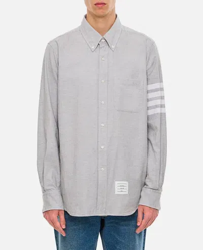 Thom Browne 4 Bars Buttondown Cotton Shirt In Grau