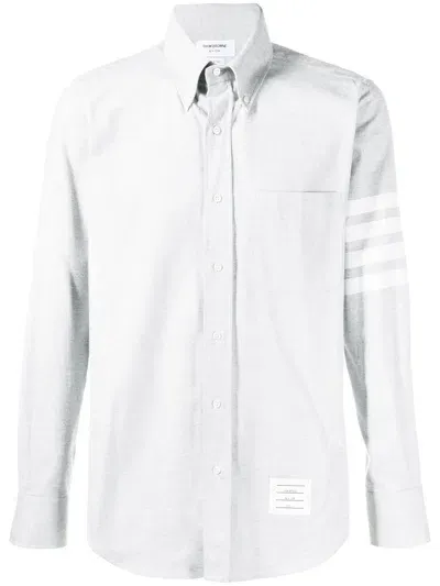 Thom Browne 4bar Cotton Shirt In Grey