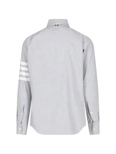 Thom Browne 4bar Cotton Shirt In Grey