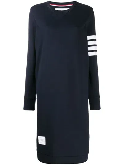 Thom Browne 4bar Cotton Sweatdress In Blue