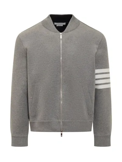 Thom Browne 4bar Crab Bomber In Grey