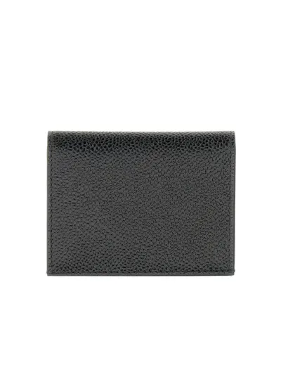 Thom Browne "bifold Hammered Leather Card Holder" In Black